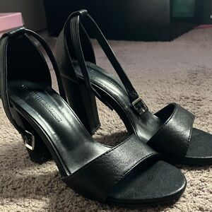 Black Strappy Heeled Sandals